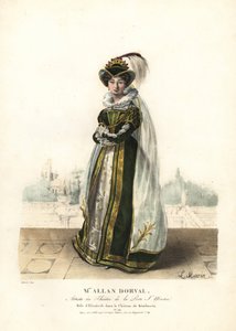 Marie Dorval oder Madame Allan Dorval als Königin Elisabeth in Le Chateau de Kenilworth von Jean-Baptiste Blache und Henri Lemaire, Theatre de la Porte St. Martin von Alexandre Marie Colin