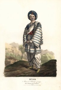 Paulin Menier als Almanzor in Abenhamet von Anne-Honoré-Joseph Duveyrier, Musik von Adrien Quaisain, Ambigu Comique von Alexandre Marie Colin