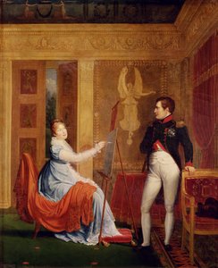Marie Louise (1791-1847) von Habsburg-Lothringen malt ein Porträt von Napoleon I (1769-1821) von Alexandre Menjaud