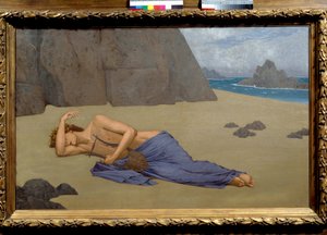 Klage des Orpheus. Gemälde von Alexandre Seon (1855-1917) 1896. Musée d