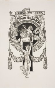 Buchplatte von Joan Subirachs von Alexandre de Riquer