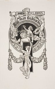 Exlibris von Joan Subirachs von Alexandre de Riquer