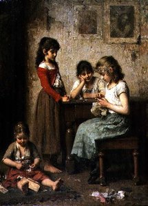 Die junge Näherin von Alexei Alexevich Harlamoff