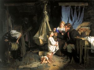 Rückkehr aus der Stadt, 1870 von Alexei Ivanovich Korzukhin