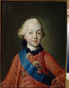 Porträt des Großfürsten Pawel Petrowitsch als Kind. Er wird Zar von Russland unter dem Namen Paul I.