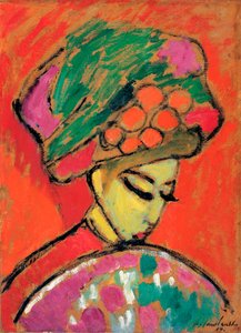 Mädchen mit einem Blumenhut von Alexej von Jawlensky