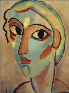 Mystischer Kopf: Mädchenkopf (halbseitlich) von Alexej von Jawlensky