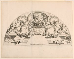Fächerblätter, Dritte und vierte Platte des Sets, "Verschiedene Designs von großen Fächern, Bildschirmen und anderen Ornamenten, erfunden und graviert von Nicolas Loire" von Alexis Loir
