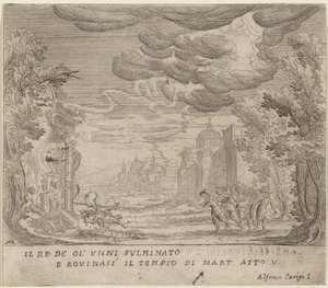 Der Schlag des Königs der Hunnen und der Zusammenbruch der Herrschaft von Mart von Alfonso Parigi II