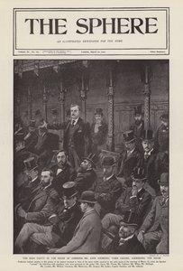 Der irische Abgeordnete John Redmond spricht im Unterhaus von Alfred (after) Pearse