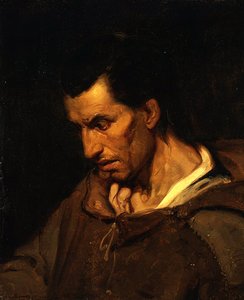 Ein Wahnsinniger mit religiösen Wahnvorstellungen, gekleidet als Mönch von Alfred (attr. to) Dehodencq