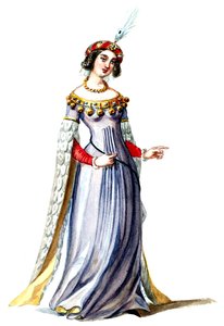 Halévy - Die Zauberin - Kostümentwürfe von Alfred Albert - 07. Hofdame (retuschiert) von Alfred Albert