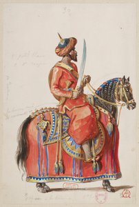 La magicienne - Kostümentwürfe - (Schachspiel, sarazenischer Ritter) von Alfred Albert