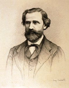 Porträt von Giuseppe Fortunino Francesco Verdi von Alfred Cadart