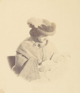 [Vignettierte Porträt, Frau hält ein Baby], 1850er-60er Jahre von Alfred Capel Cure