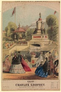 Galopp. Zeigt den Garten der Royal Horticultural Society, der zur Ausstellung 1862 angelegt wurde von Alfred Concanen