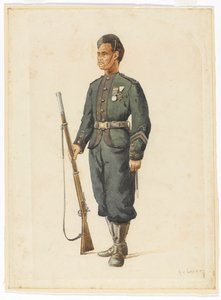 Schütze des 4. Gurkha-Regiments in Drillordnung