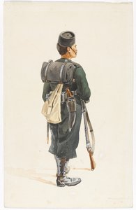 Schütze des 4. Gurkha-Regiments in Marschordnung, 1890 von Alfred Crowdy Lovett