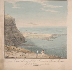 Ansicht von einem Teil von Port Orotava, Teneriffa von La Caldeva, nahe Sancho