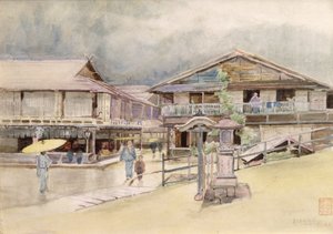 Regentag in Yumoto, 1889 von Alfred East