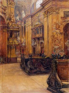 Das Innere der Peterskirche in Wien von Alfred Edler von Pflügl