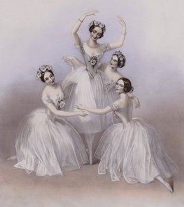 Der berühmte Pas De Quatre komponiert von Jules Perrot, wie er im Her Majesty’s Theatre getanzt wurde
