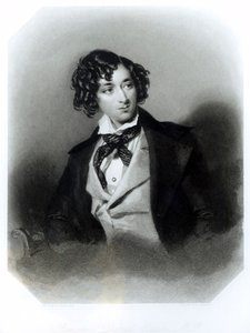 Porträt von Benjamin Disraeli Esquire (1804-81), graviert von H. Robinson, ca. 1840 von Alfred Edward Chalon