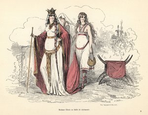 Clotilde, Königin der Franken, in zeremonieller Tracht, 5. Jahrhundert von Alfred Grevin