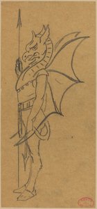 Figur als Greif verkleidet
