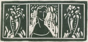 Linolschnitt mit Tribut von Sherwood Anderson von Alfred H. Maurer