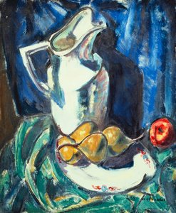 Stillleben mit weißem Krug und Obst von Alfred Henry Maurer