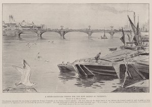 Ein viel kritisiertes Design für die neue Brücke in Vauxhall von Alfred Hugh Fisher