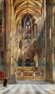 Die Szene der Krönung: Westminster Abbey (Farblithografie)