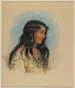 Eine junge Frau vom Stamm der Flathead von Alfred Jacob Miller