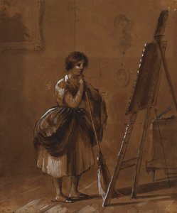 Atelier des Künstlers. Der Kritiker. von Alfred Jacob Miller