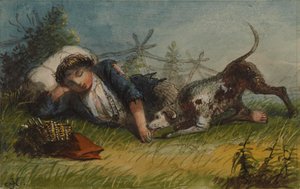 Betteljunge und sein Hund