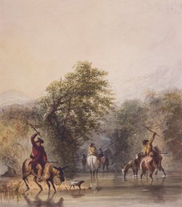 Flucht vor Indianern, ca. 1837 von Alfred Jacob Miller