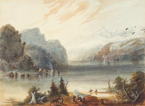 Chain Lake in den Rocky Mountains, ca. 1837 von Alfred Jacob Miller