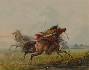 Einem Pfeil ausweichend (Crow) von Alfred Jacob Miller