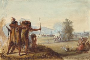 Indianer testen ihre Bögen, ca. 1858 von Alfred Jacob Miller