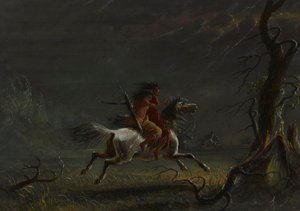 Indianer in einem Sturm: Nachtszene von Alfred Jacob Miller