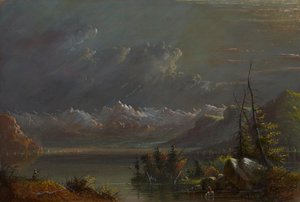 Seeszene - Rocky Mountains von Alfred Jacob Miller