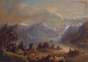 Seeszene, Wind River Mountains, ca. 1837 von Alfred Jacob Miller
