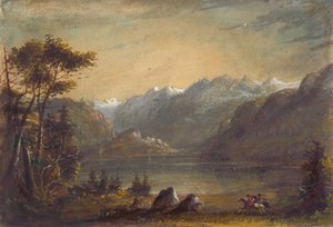 Seelandschaft, Wind River Mountains, um 1837 von Alfred Jacob Miller