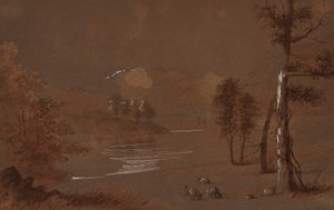 See- und Gebirgsansicht von Alfred Jacob Miller
