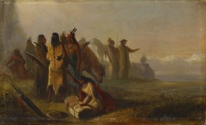 Szene mit Fallenstellern und Indianern