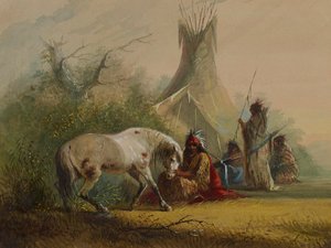 Shoshone-Indianer und sein Lieblingspferd von Alfred Jacob Miller