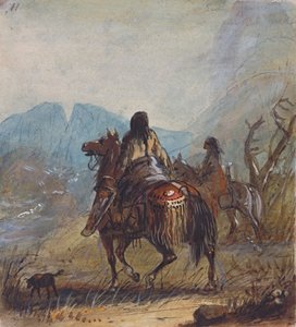Sioux-Frauen, Cut Rocks in der Ferne, ca. 1837 von Alfred Jacob Miller