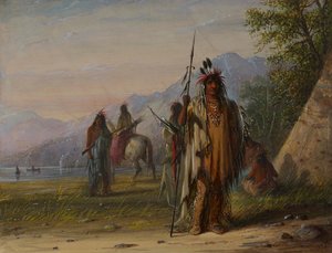 Lager der Snake-Indianer von Alfred Jacob Miller