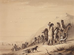 Schlangenindianer auf der Wanderung, ca. 1837 von Alfred Jacob Miller